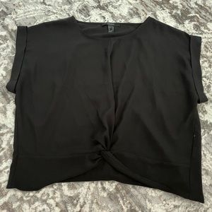 Forever 21 Black Twist Front Cropped Blouse - Size Medium - Gently Worn
